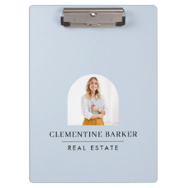 Modern baby blue arch photo Business Branding Klemmbrett