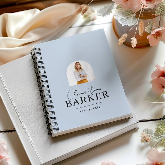 Modern baby blue arch photo Business Branding Notizblock