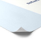 Modern Baby Blue Stripe Heart Valentine Welcome Poster (Ecke)