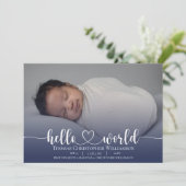 Modern Baby Boy Ankündigung Foto Script (Stehend Vorderseite)