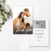 Modern Baby BOY Birth Custom Neugeborene Fotografi Dankeskarte