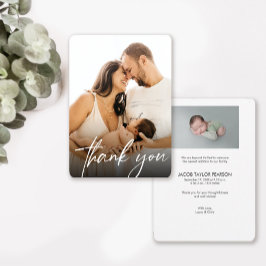 Modern Baby BOY Birth Custom Neugeborene Fotografi Dankeskarte