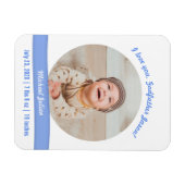 Modern Baby Boy Foto Geburtserklärung Godvater Magnet (Horizontal)