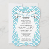 Modern Baby Boy Geometric Square Pattern Shower Einladung (Vorderseite)