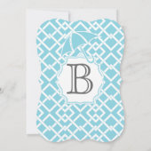 Modern Baby Boy Geometric Square Pattern Shower Einladung (Rückseite)