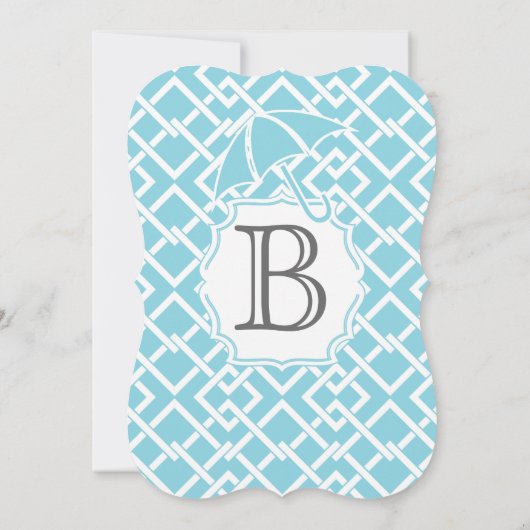 Modern Baby Boy Geometric Square Pattern Shower Einladung (Rückseite)