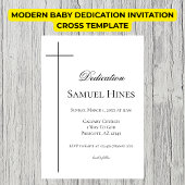 Modern Baby Dedication Invitation Cross Template Einladung