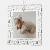 Modern Baby First Christmas Keramikornament (Links)