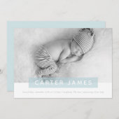 MODERN BABY FOTO, einfach, blau, blau, überzogen Ankündigung (Vorne/Hinten)