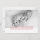 MODERN BABY FOTO, einfach, in süß rosa überzogen Ankündigung (Vorderseite)