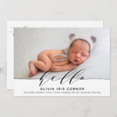 MODERN BABY FOTO elegant minimalistisch hello Dreh Ankündigung (Vorne/Hinten)