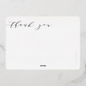 MODERN BABY FOTO elegant minimalistisch hello Dreh Folieneinladung (Rückseite)