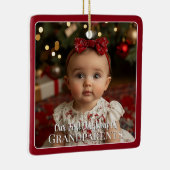 Modern Baby-Foto Erstes Weihnachten als Großeltern Keramikornament (Rechts)