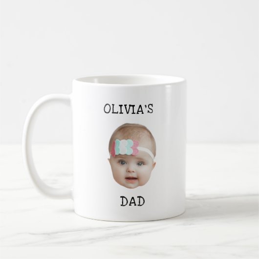 Modern Baby Foto Face Fathers Day Mothers Day Kaffeetasse (Links)