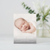 Modern Baby Foto Vielen Dank, dass Sie geboren sin Ankündigungspostkarte (Stehend Vorderseite)