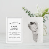 Modern Baby Foto Vielen Dank für Ihre Geburtserklä Ankündigung (Stehend Vorderseite)