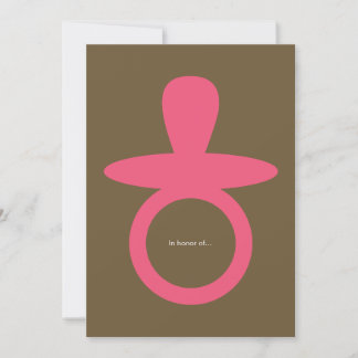 Modern Baby Girl Dusche Einladung - Rosa & Braun