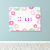 MODERN BABY GIRL farbenfrohe süße Donuts Leinwanddruck (Insitu (Holzboden))