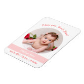 Modern Baby Girl Foto von Birth Announcement Uncle Magnet (Linke Seite)