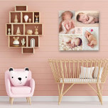 Modern Baby Girl Monogram Pink 4 Photo Collage Leinwanddruck<br><div class="desc">4 photo collage arranged in a minimalist layout with the blush pink center square featuring the first letter / alphabet of your baby's / child's name canvas wall art print. This simple minimalist and modern art print design is suitable for a baby, graduate, milestone birthday, beloved pet, wedding, or other...</div>