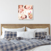 Modern Baby Girl Monogram Pink 4 Photo Collage Leinwanddruck (Insitu (Schlafzimmer))