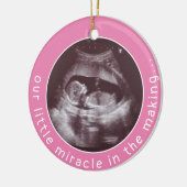 Modern Baby Girl Pink Ultrasound 2 Foto Wunder Keramik Ornament (Links)