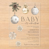 Modern Baby it's cold outside gender neutral Acryleinladungen (Vorderseite)