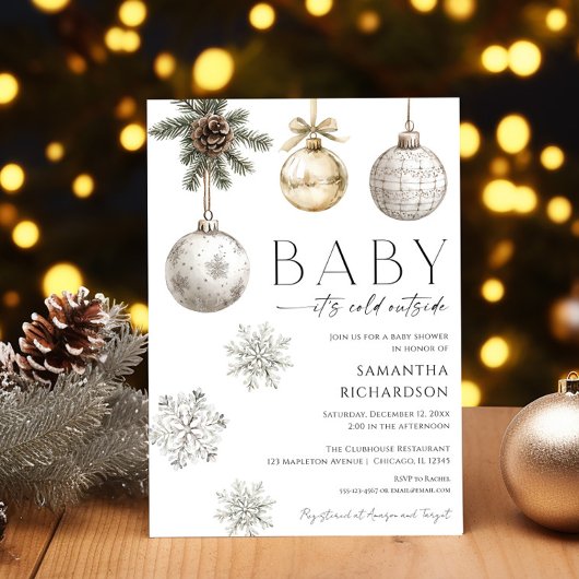 Modern Baby it's cold outside gender neutral Einladung