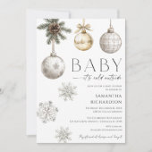 Modern Baby it's cold outside gender neutral Einladung (Vorderseite)