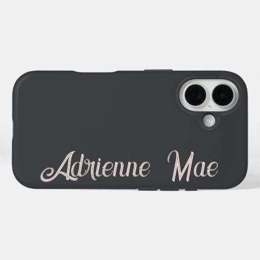Modern Baby Pink Blush Script Monogram Name Case-Mate iPhone Hülle (Rückseite (Horizontal))