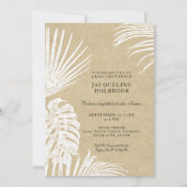 Modern Baby Shower Simple Kraft Tropical Blätter Einladung (Vorderseite)