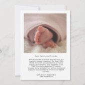 Modern Baby Vielen Dank, einfach 3 Foto Collage Dankeskarte (Rückseite)