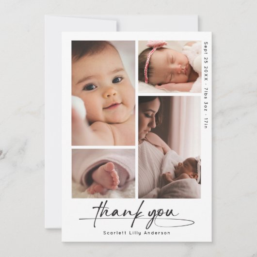 Modern Baby Vielen Dank für die einfache Script Fo Dankeskarte (Vorderseite)