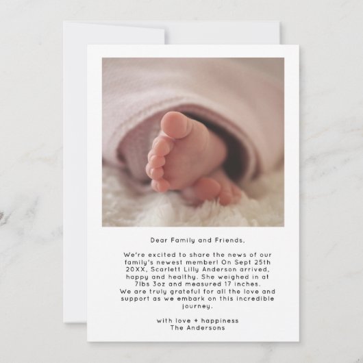 Modern Baby Vielen Dank für die einfache Script Fo Dankeskarte (Rückseite)