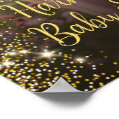 Modern Babydusche Foto Begrüßungszeichen Poster (Ecke)