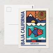 Modern Baja California Postkarte (Vorne/Hinten)