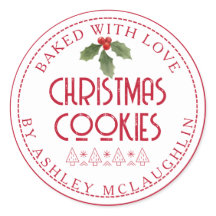Modern Baked with Love Christmas Red White