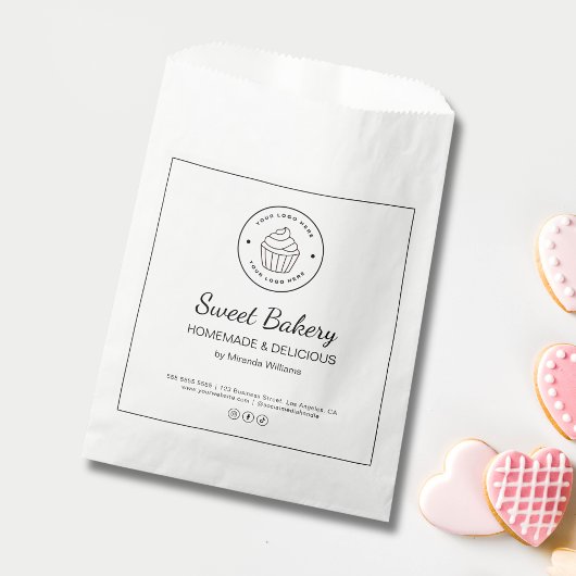 Modern Bakery Custom Logo Paper Bag Geschenktütchen