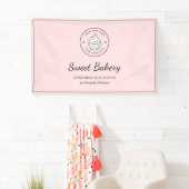 Modern Bakery Custom Logo Pink Banner (Insitu)