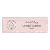Modern Bakery Custom Logo Pink Namenschild (Vorderseite)