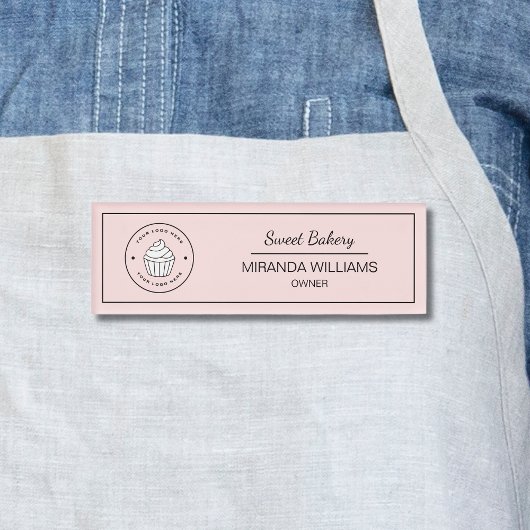 Modern Bakery Custom Logo Pink Namenschild