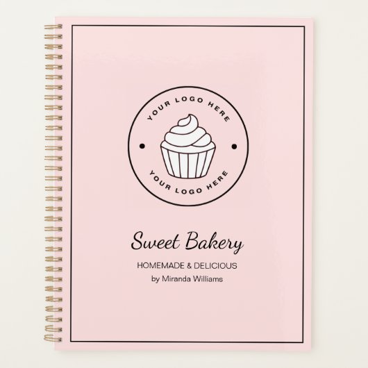 Modern Bakery Pink Custom Logo Planer (Vorderseite)
