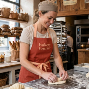 Modern Bakery Tourist Dunkelorange Schürze