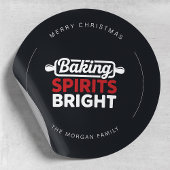 Modern Baking Spirits Bright Christmas Runder Aufkleber