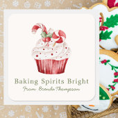 Modern Baking Spirits Bright Cute Cupcake Food Quadratischer Aufkleber