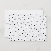 Modern Balck Confetti & Marbella Beilage Card Einladung (Rückseite)