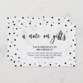 Modern Balck Confetti & Marbella Beilage Card Einladung (Vorne/Hinten)