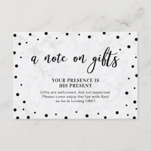 Modern Balck Confetti & Marbella Beilage Card Einladung