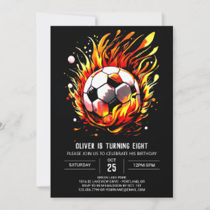 Modern Ball Watercolor Soccer Geburtstag Einladung