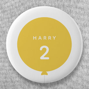 Modern Balloon Gelbe Geburtstagspartei Niedliche Button